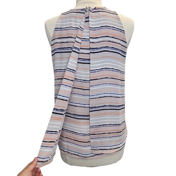 Zac & Rachel Double Tiered Striped Loose Sleeveless Top M - Picture 4 of 9